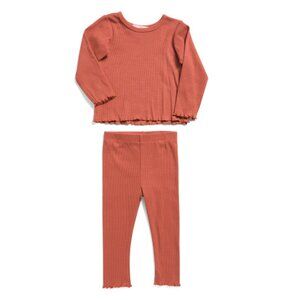 MABEL AND HONEY Orange Infant And Toddler Girls 2pc Top And Pants Set